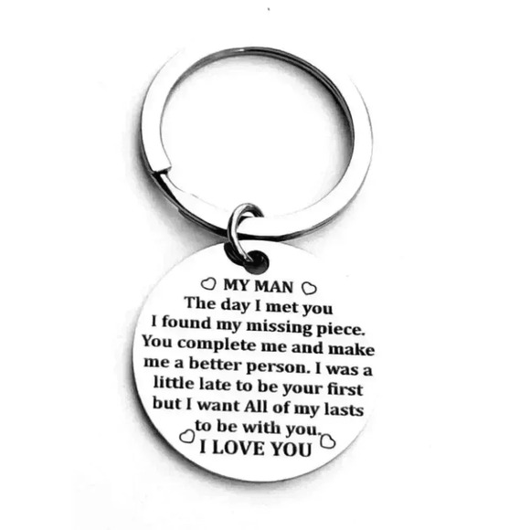 To My Man All Of My Lasts With You Keychain - Picture 1 of 1